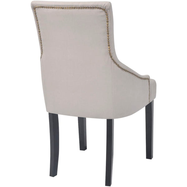 vidaXL Dining Chairs 4 pcs Cream Gray Fabric