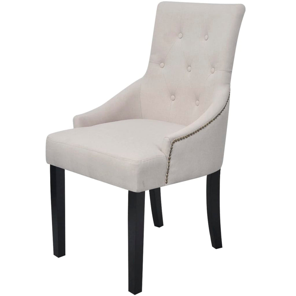 vidaXL Dining Chairs 6 pcs Cream Grey Fabric