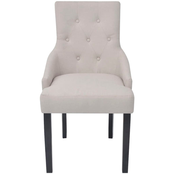 vidaXL Dining Chairs 6 pcs Cream Grey Fabric