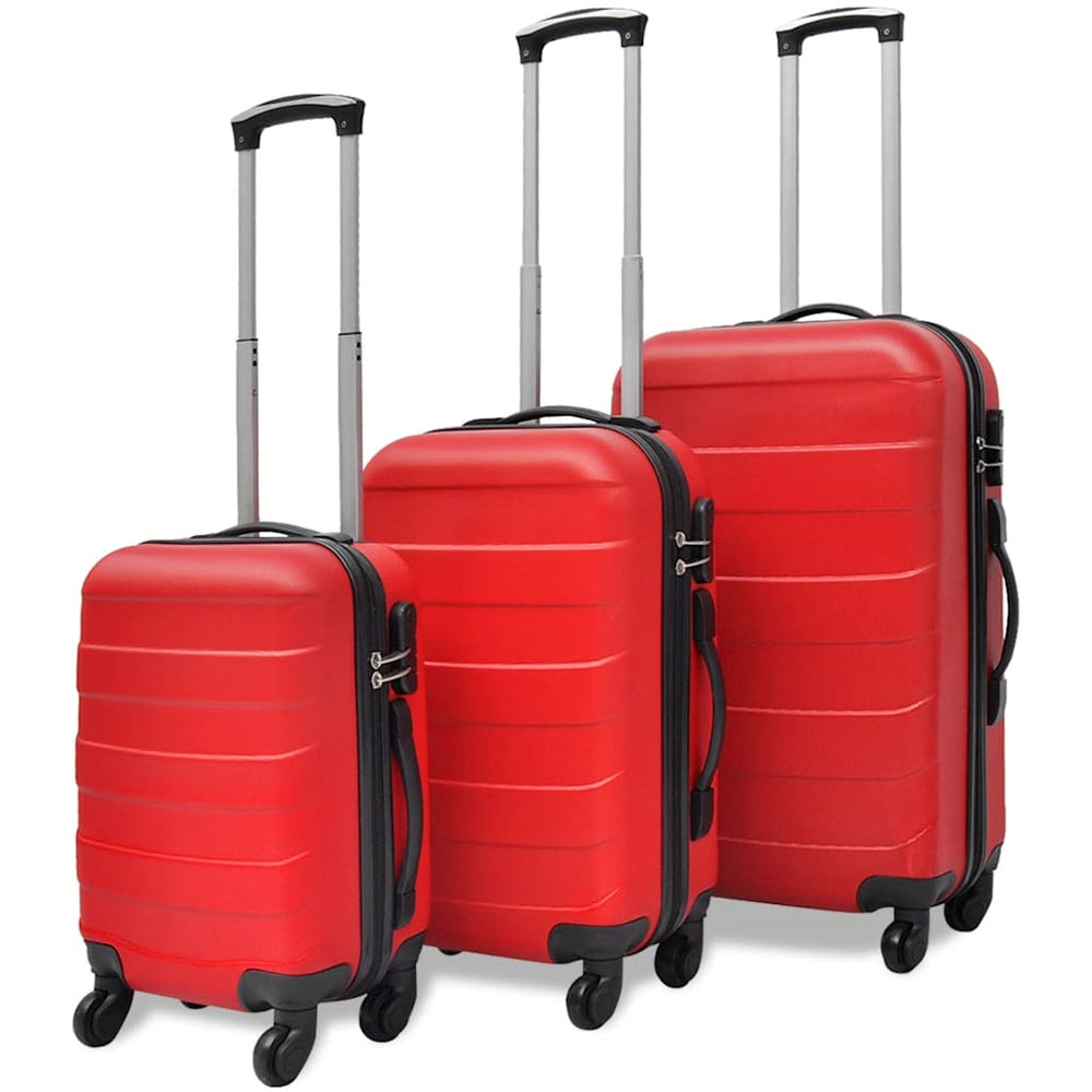 vidaXL 3-Piece Hard-Shell Suitcase Set Red 45.5/55/66 cm