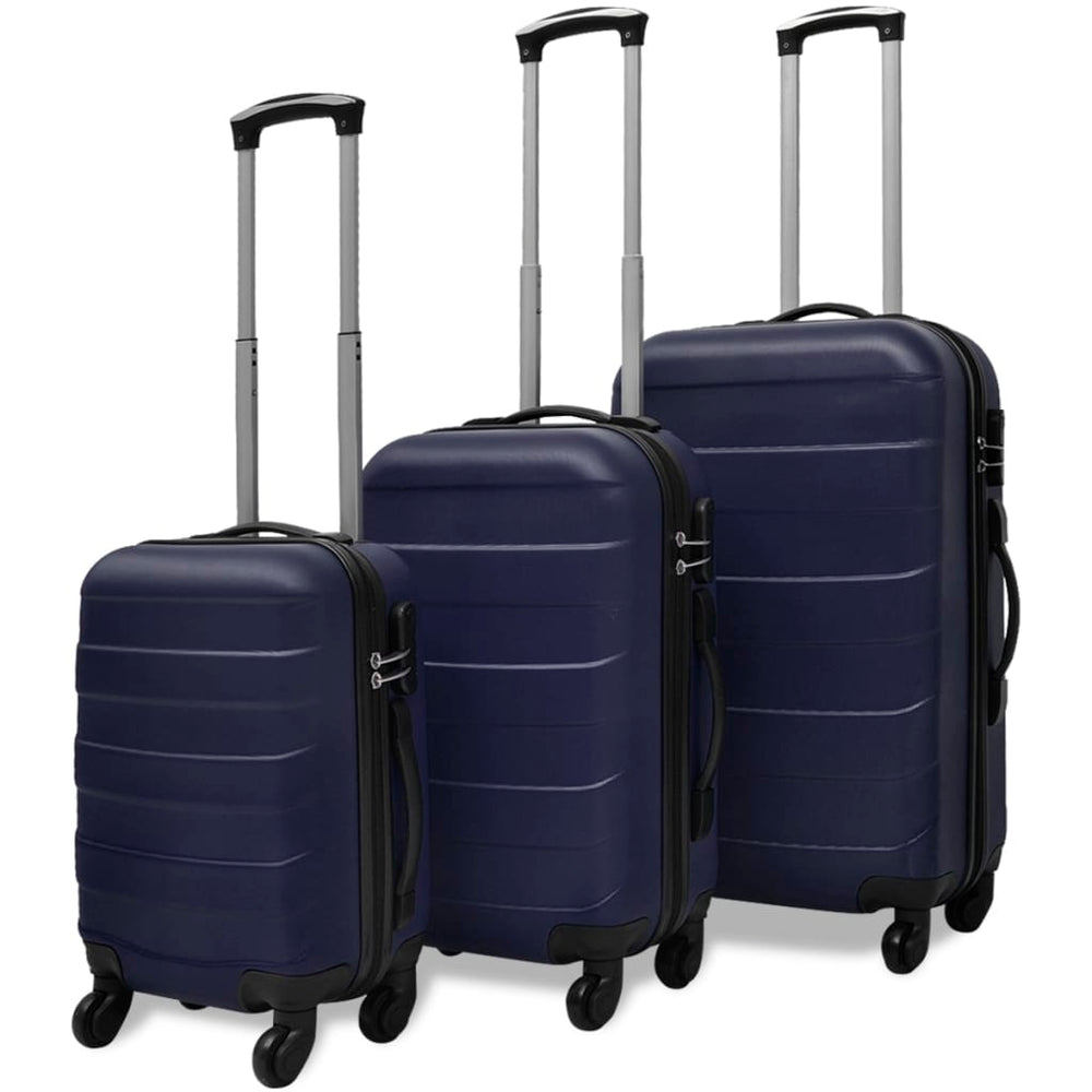 vidaXL 3-Piece Hardshell Suitcase Set Blue 45.5/55/66 cm