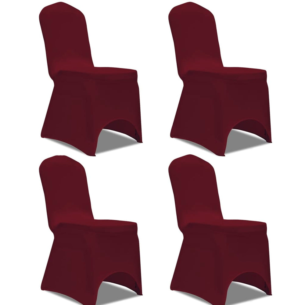 vidaXL Stretch Chair Cover 4 pcs Burgundy