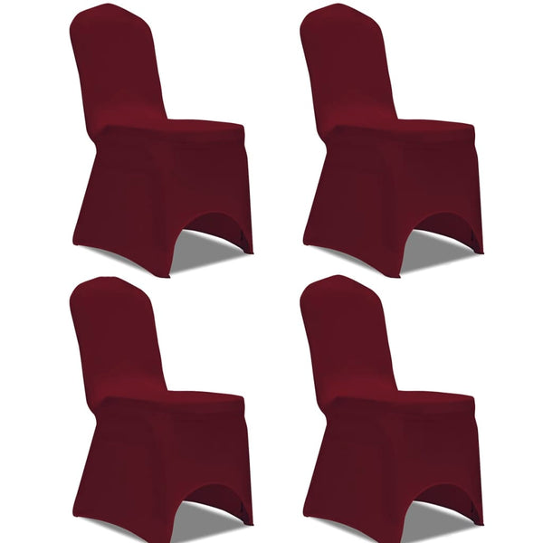 vidaXL Stretch Chair Cover 4 pcs Burgundy