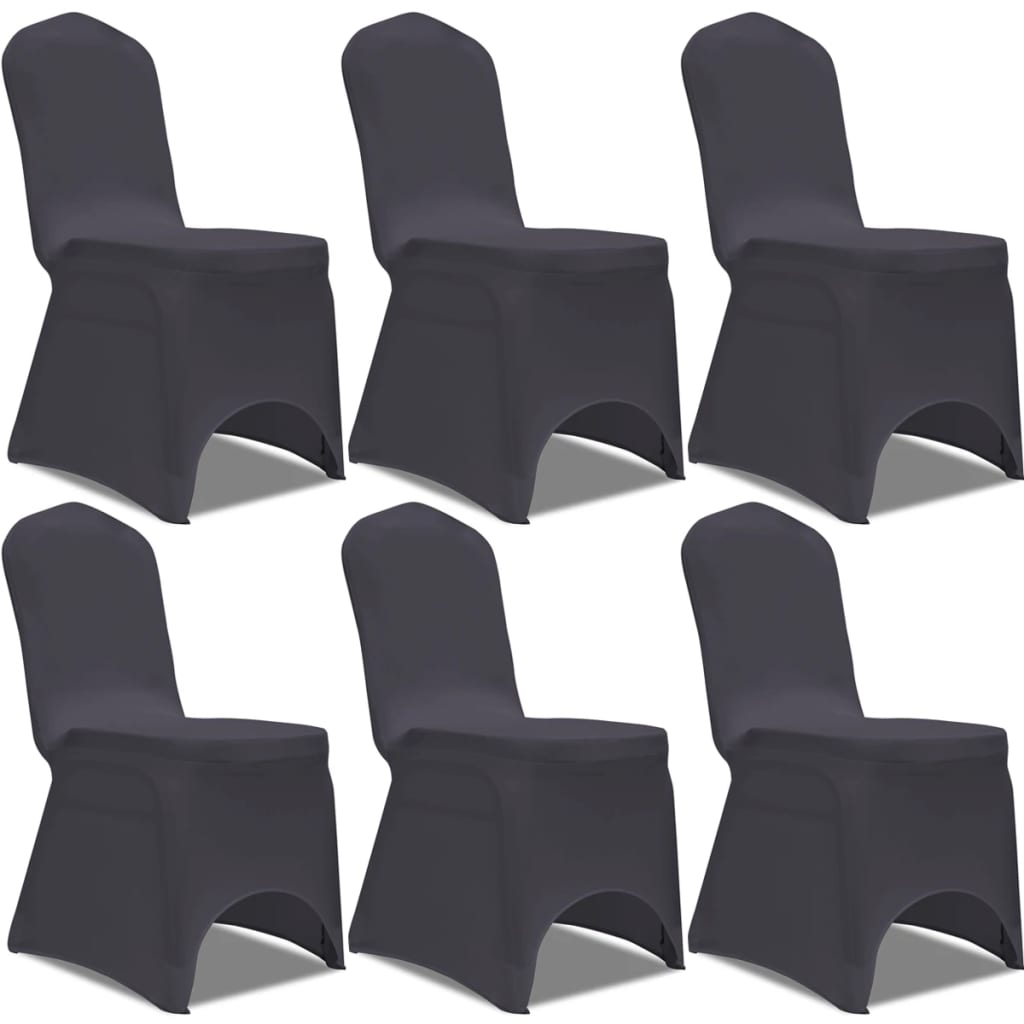 vidaXL Stretch Chair Covers 6 pcs Anthracite