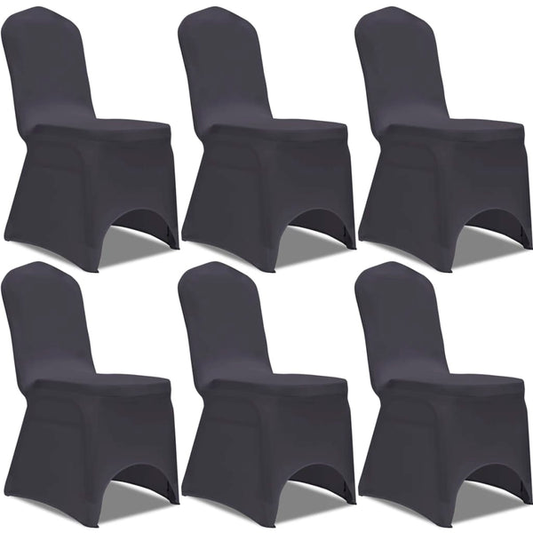 vidaXL Stretch Chair Covers 6 pcs Anthracite
