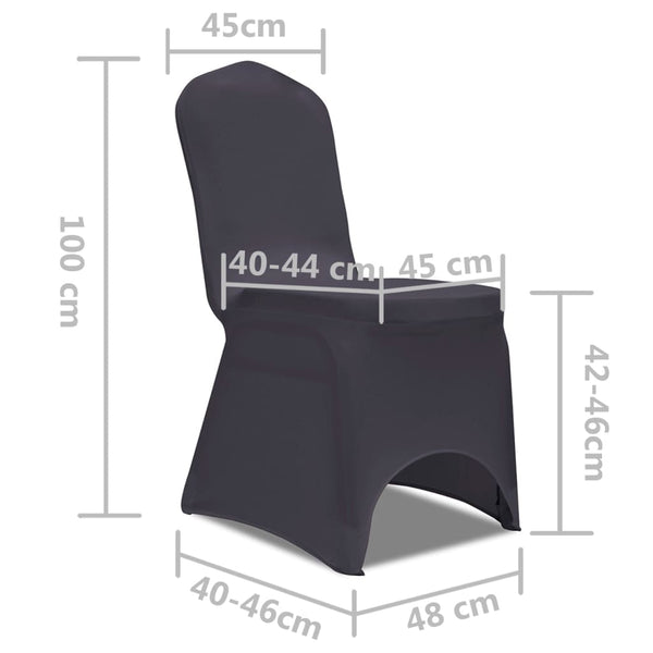 vidaXL Stretch Chair Covers 6 pcs Anthracite