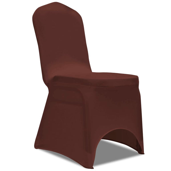 vidaXL Stretch Chair Cover 6 Pieces Brown
