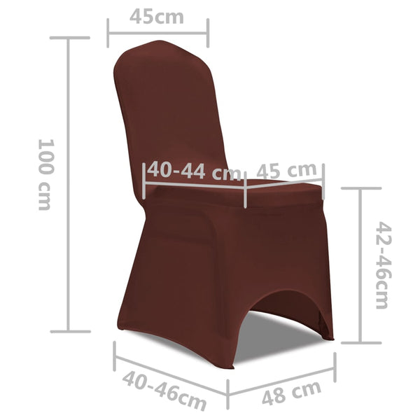 vidaXL Stretch Chair Cover 6 Pieces Brown