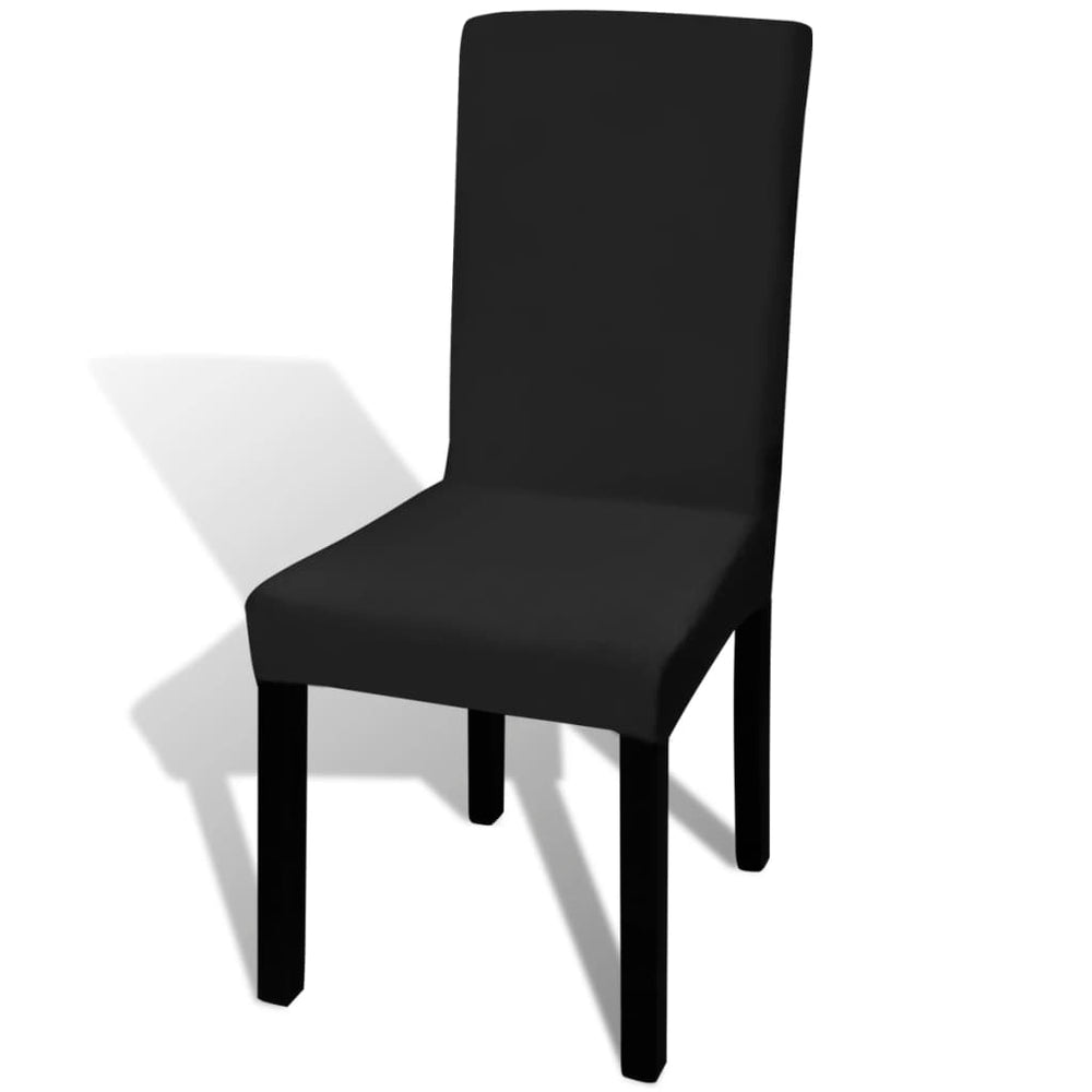 vidaXL Stretch Chair Covers Straight 4 pcs. Black