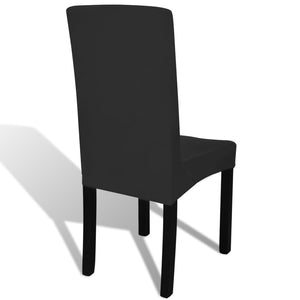 vidaXL Stretch Chair Covers Straight 4 pcs. Black