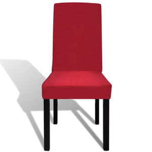 vidaXL Stretch Chair Covers Straight 4 pcs. Burgundy