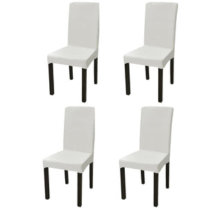 vidaXL Stretch Chair Covers Straight 4 pcs Cream