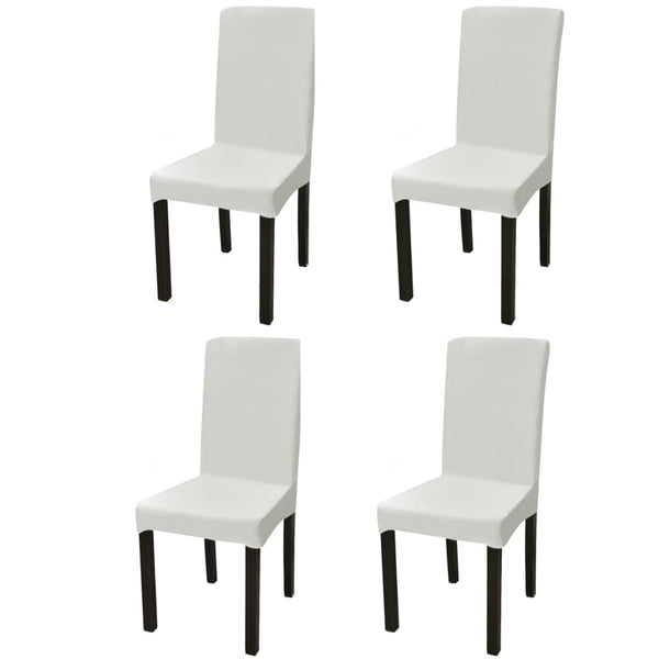 vidaXL Stretch Chair Covers Straight 4 pcs Cream
