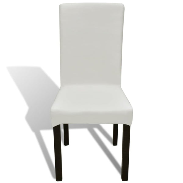 vidaXL Stretch Chair Covers Straight 4 pcs Cream