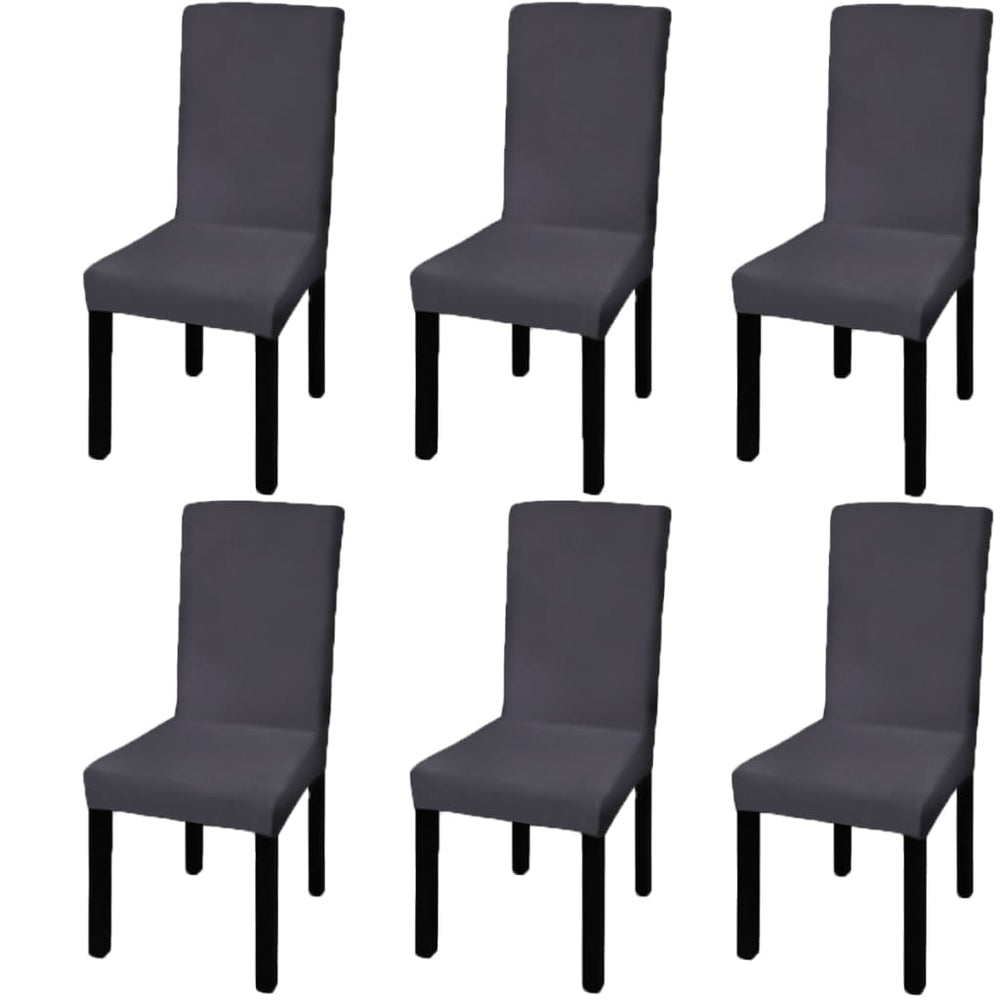 vidaXL Stretch Chair Covers Straight 6 pcs. Anthracite