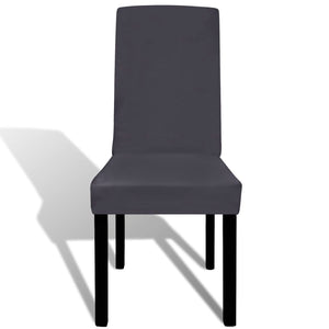 vidaXL Stretch Chair Covers Straight 6 pcs. Anthracite