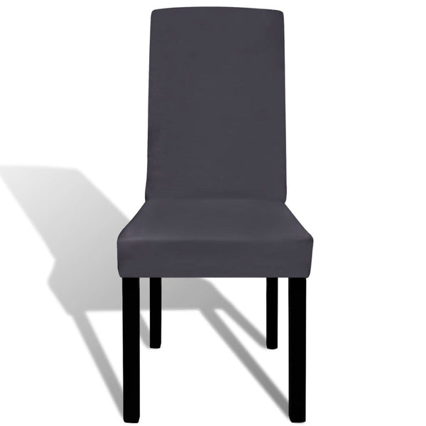 vidaXL Stretch Chair Covers Straight 6 pcs. Anthracite