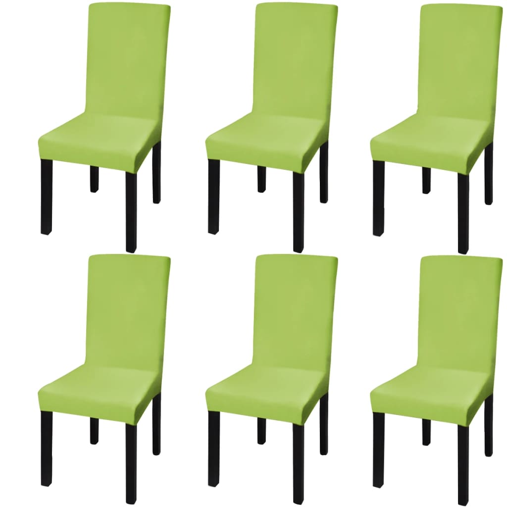 vidaXL Straight Stretch Chair Covers 6 pcs Green