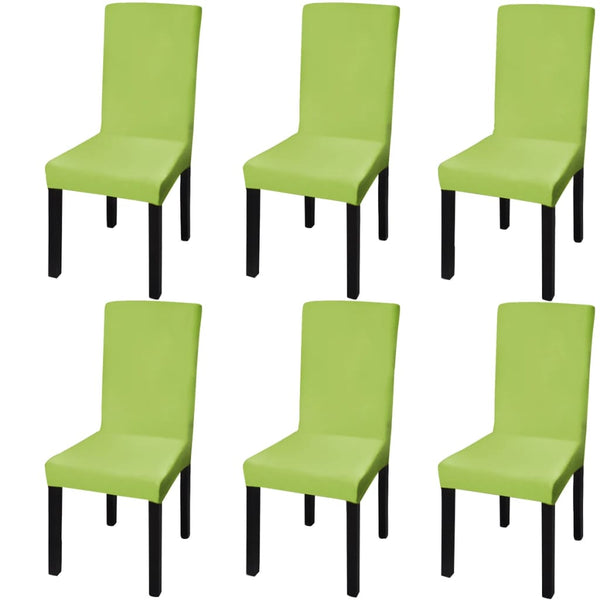 vidaXL Straight Stretch Chair Covers 6 pcs Green
