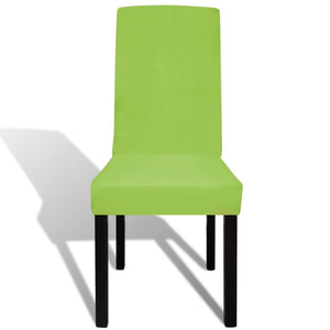 vidaXL Straight Stretch Chair Covers 6 pcs Green