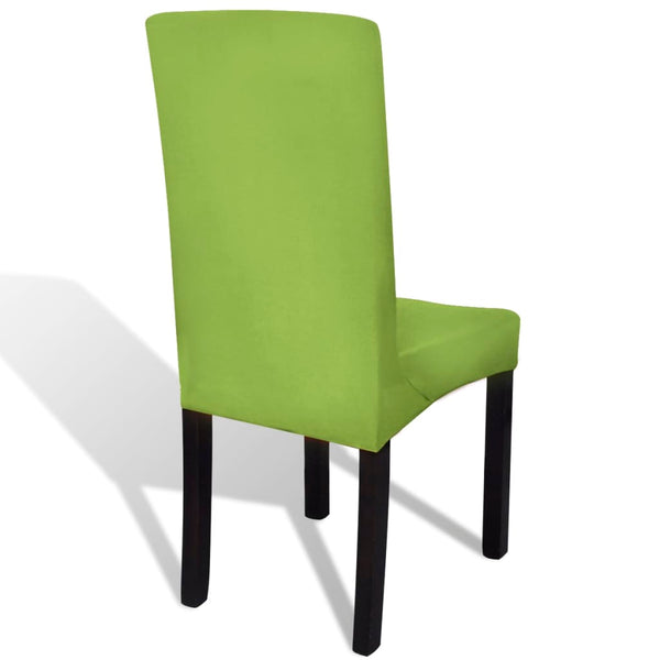 vidaXL Straight Stretch Chair Covers 6 pcs Green