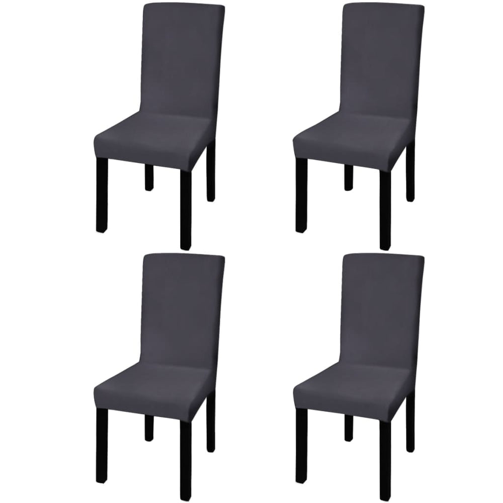 vidaXL Stretch Chair Covers Straight 4 pcs. Anthracite