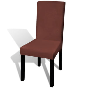 vidaXL Stretch Chair Covers Straight 4 pcs Brown