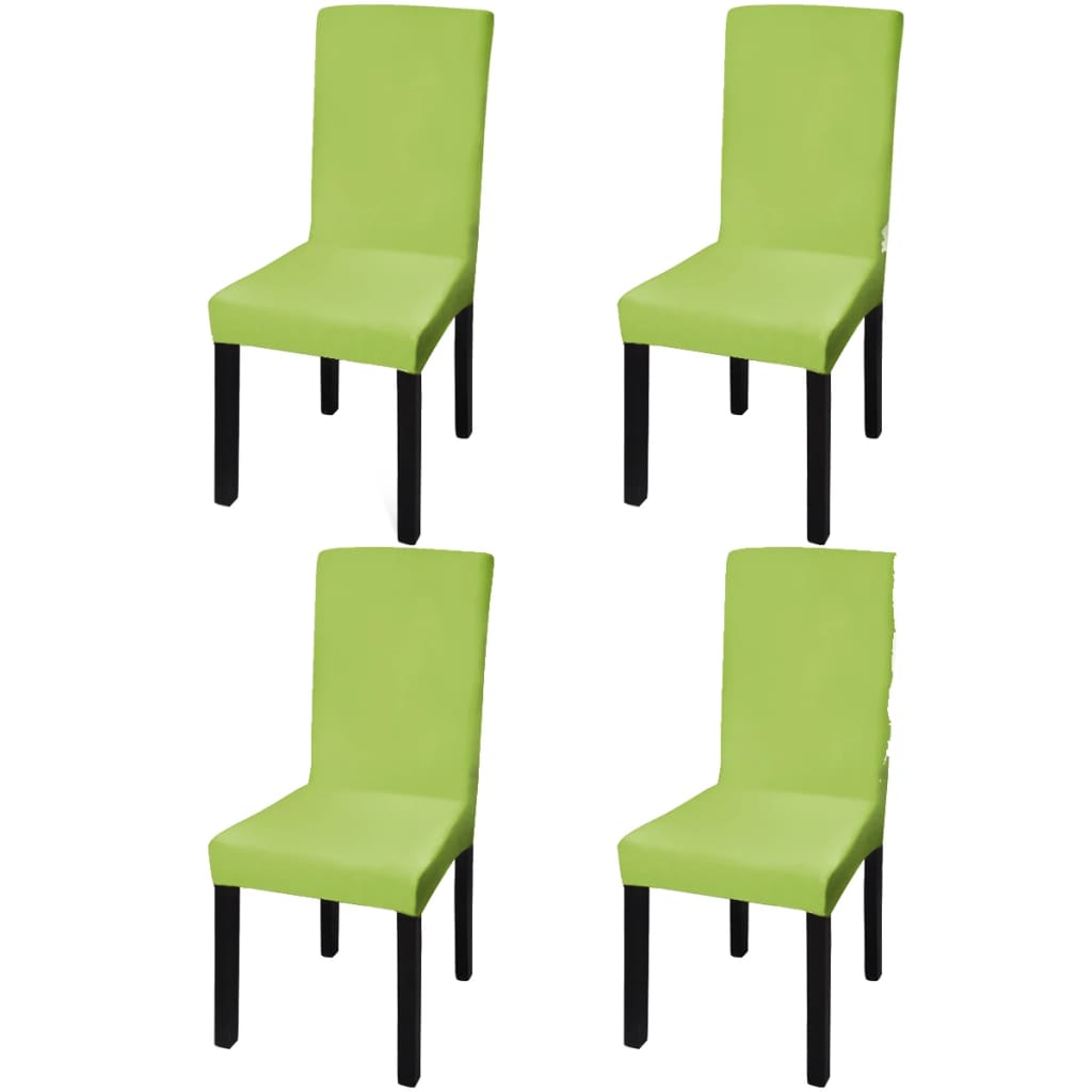 vidaXL Stretch Chair Covers Straight 4 pcs. Green