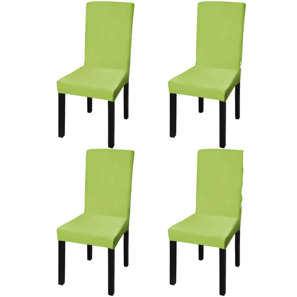 vidaXL Stretch Chair Covers Straight 4 pcs. Green
