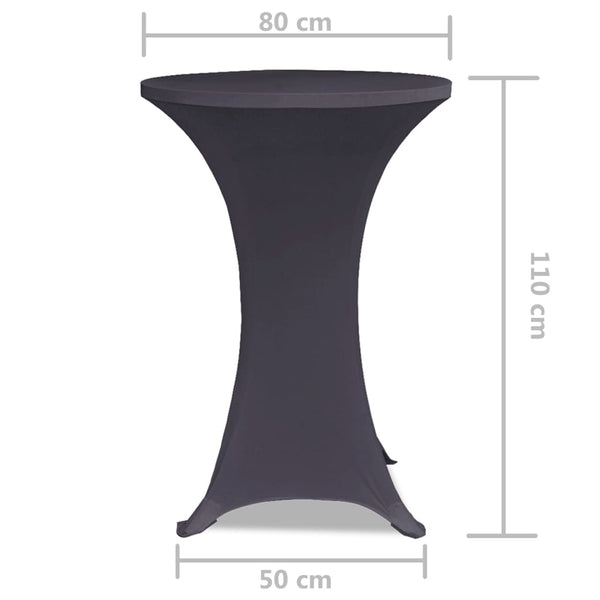 vidaXL Tablecloth Stretch Cover 2 pcs 80 cm Anthracite