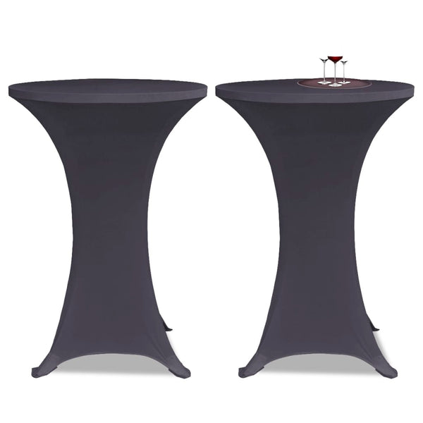 vidaXL Tablecloth Stretch Cover 2 pcs 80 cm Anthracite