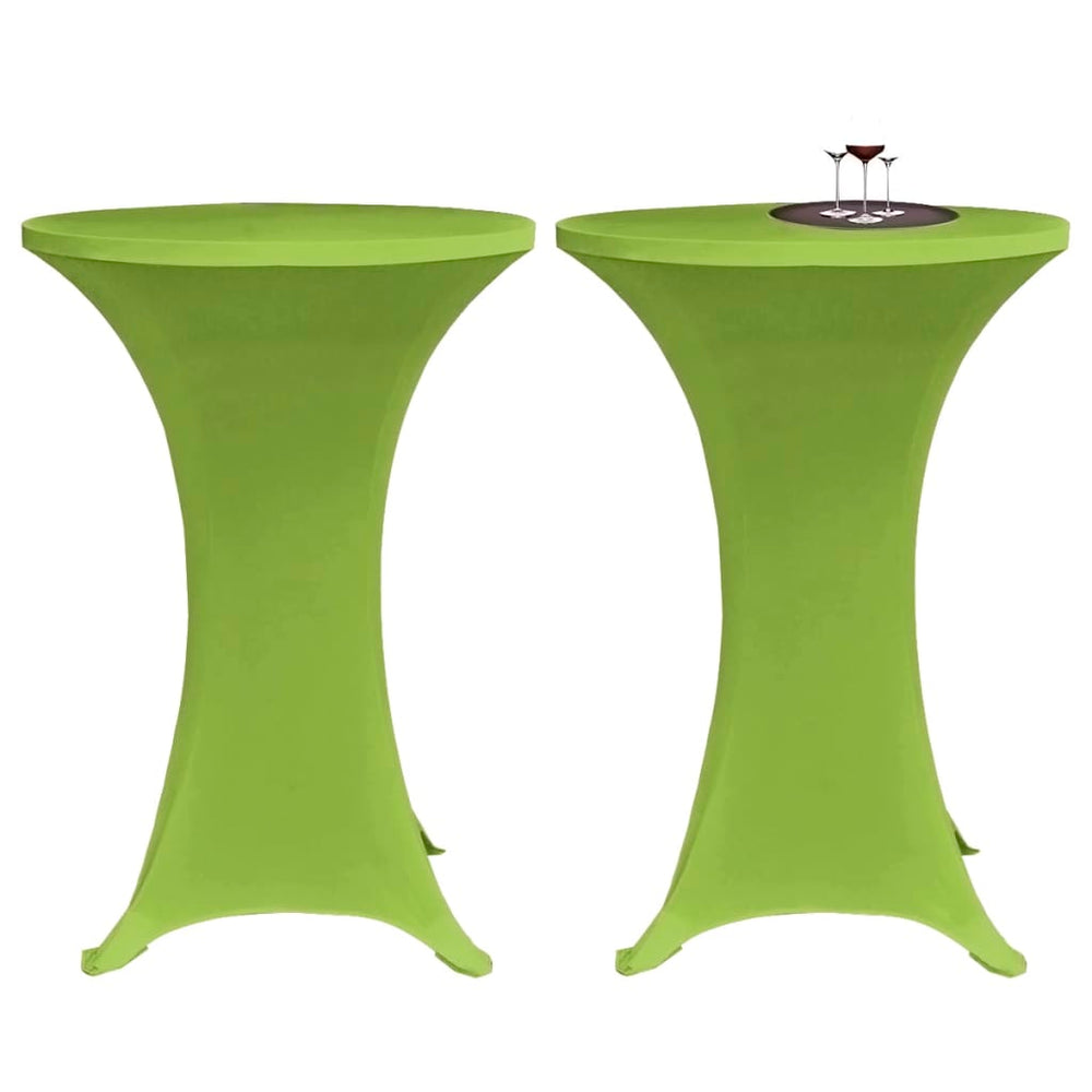 vidaXL Stretch Tablecloth 2 pcs 80 cm Green