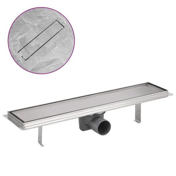 vidaXL Shower Drain 530x140 mm Stainless Steel