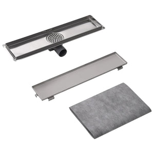 vidaXL Shower Drain 530x140 mm Stainless Steel