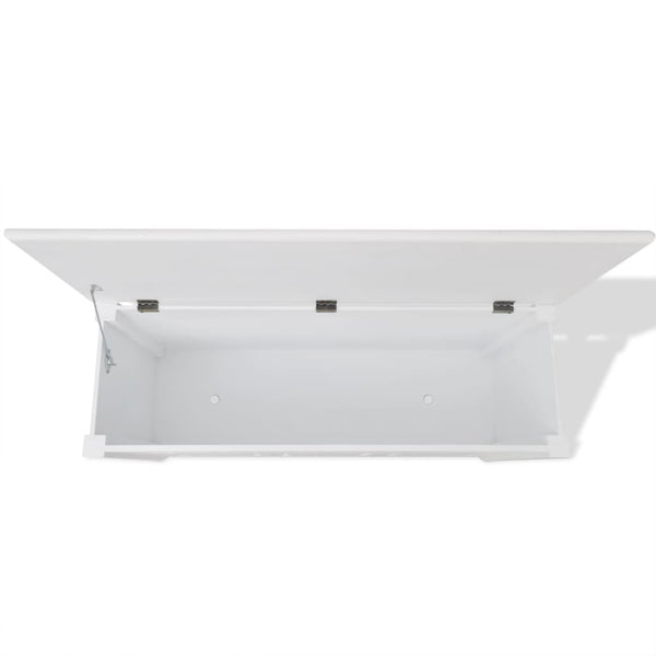 vidaXL Storage Bench Baroque Style MDF White