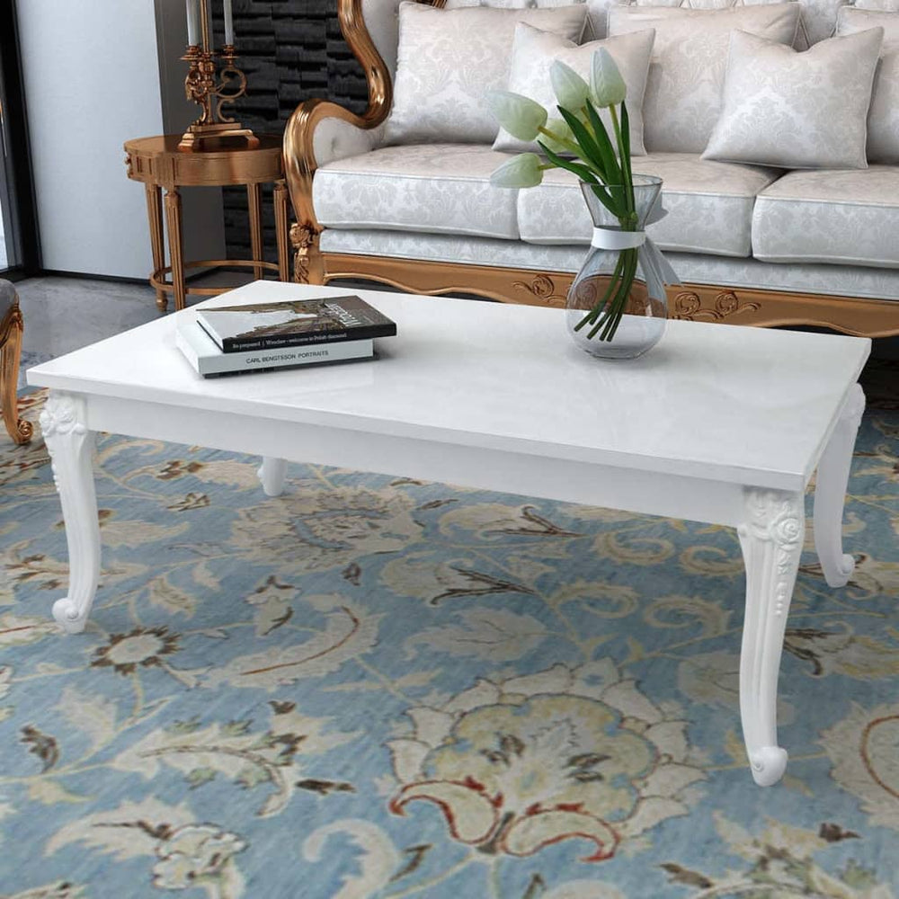 vidaXL Coffee Table 115x65x42 cm High Gloss White