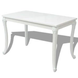 vidaXL Dining Table 116 x 66 x 76 cm High Gloss White