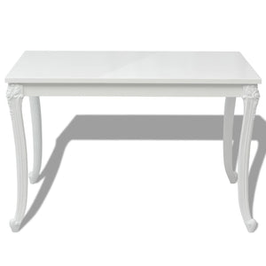 vidaXL Dining Table 116 x 66 x 76 cm High Gloss White