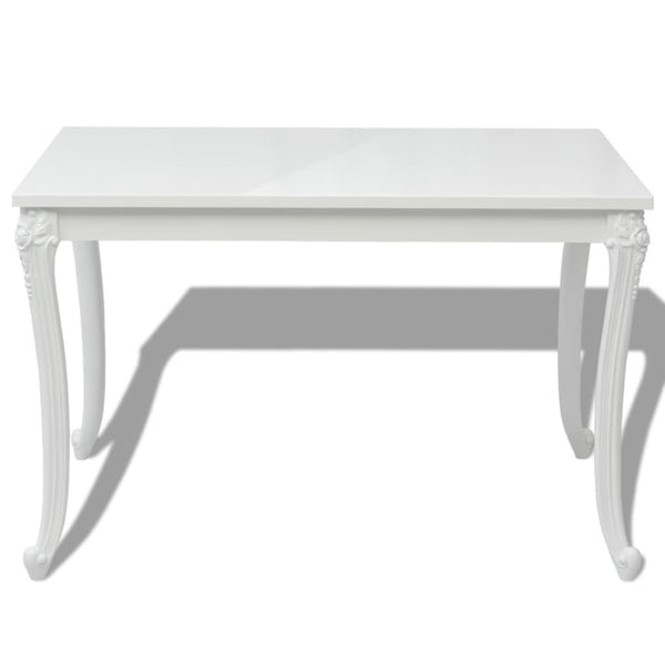 vidaXL Dining Table 116 x 66 x 76 cm High Gloss White