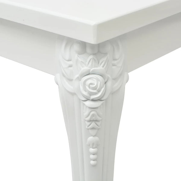 vidaXL Dining Table 116 x 66 x 76 cm High Gloss White
