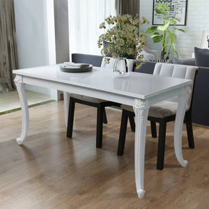 vidaXL Dining Table 116 x 66 x 76 cm High Gloss White