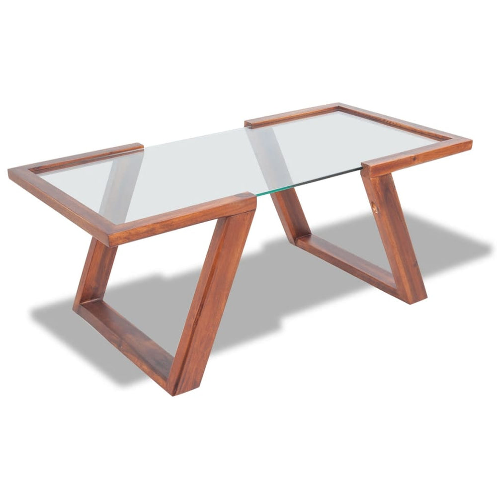 vidaXL Coffee Table Solid Acacia Wood Brown 100x50x40 cm