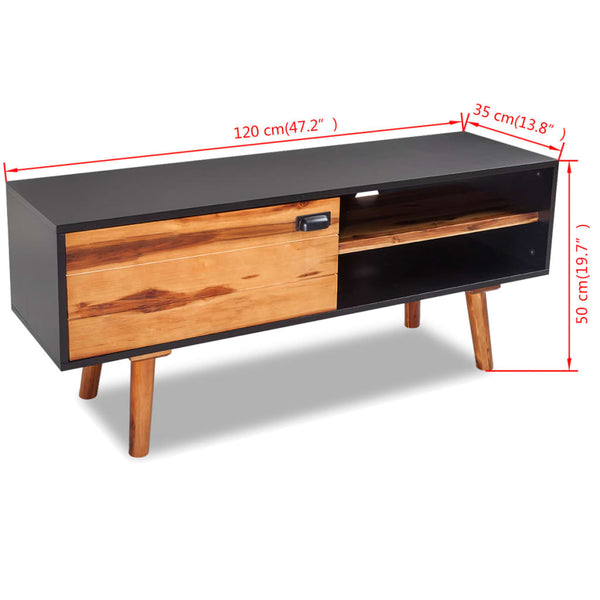 vidaXL TV Cabinet Solid Acacia Wood 120x35x50 cm