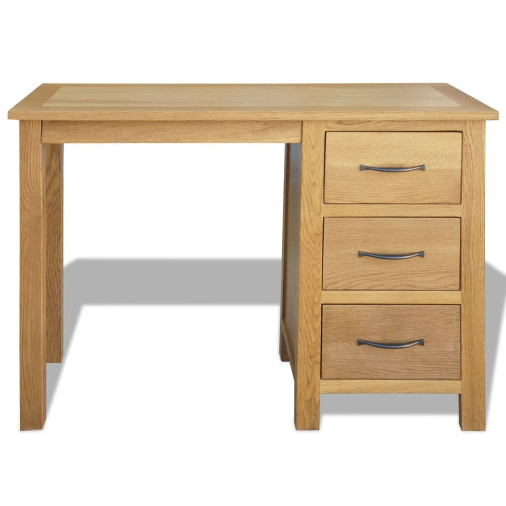 vidaXL Desk with 3 Drawers 106x40x75 cm Solid Oak Wood