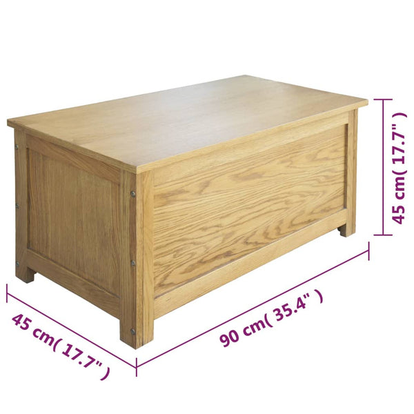 vidaXL Storage Chest 90x45x45 cm Solid Oak Wood
