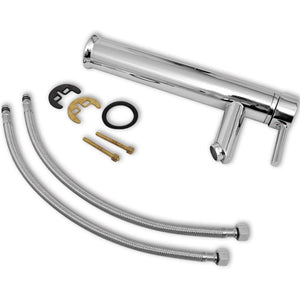 vidaXL 11-Piece Bathroom Furniture Set with Sink and Faucet Beige