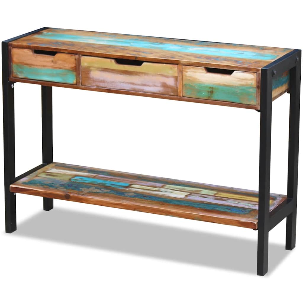 vidaXL Sideboard with 3 Drawers Solid Reclaimed Wood
