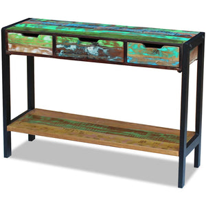 vidaXL Sideboard with 3 Drawers Solid Reclaimed Wood