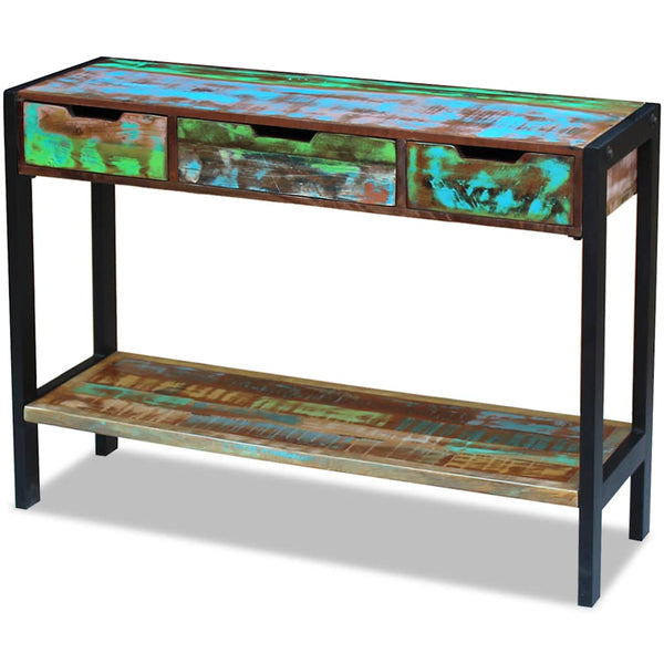 vidaXL Sideboard with 3 Drawers Solid Reclaimed Wood