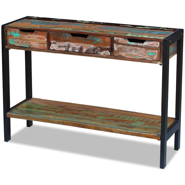 vidaXL Sideboard with 3 Drawers Solid Reclaimed Wood
